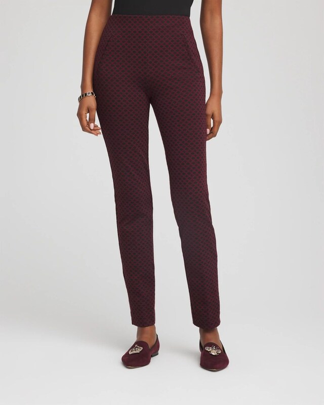 Circle Jacquard Juliet Slim Ankle Pants - image 1